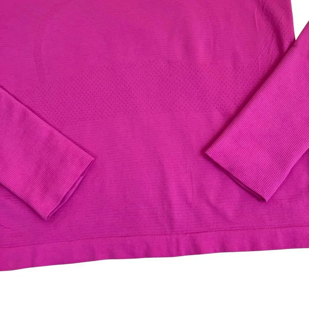 Lululemon Swiftly Tech Long Sleeve Running Shirt Race Length Sonic Pink STAINS